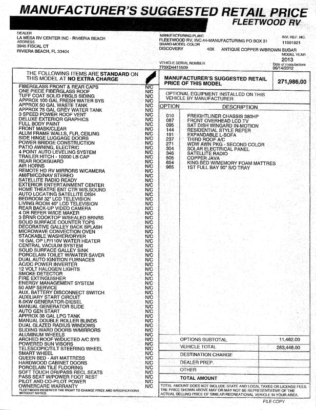 2013 Fleetwood Discovery 40X, Class A Diesel RV For Sale By Owner in
