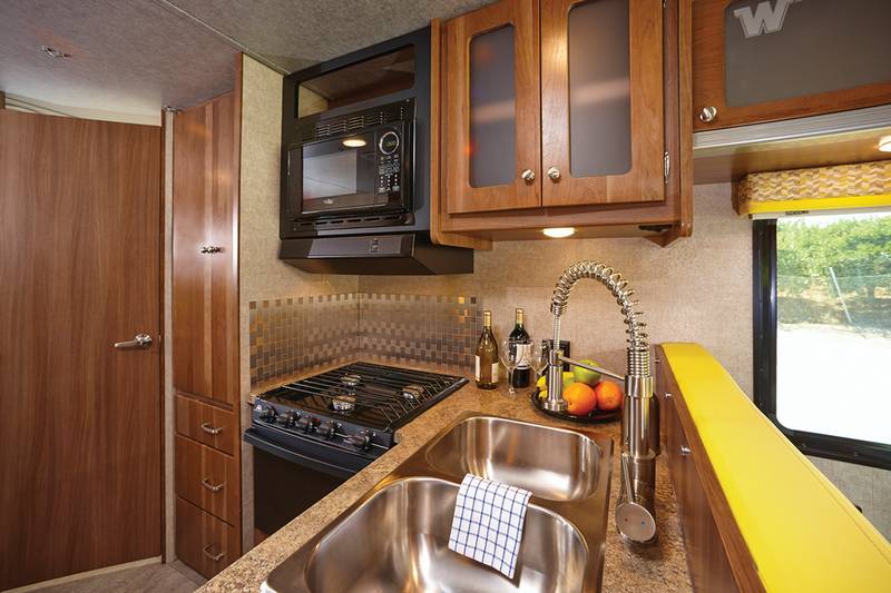 winnebago brave rv 31c motorhome diego san rvt galley faucet washing fitted sink compact dish stainless unique double steel owner